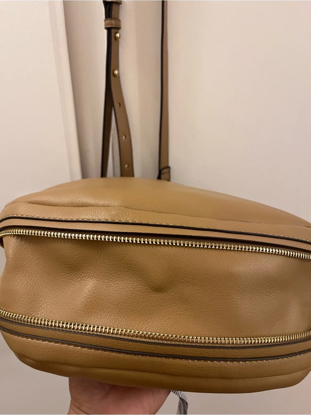 INC International Concepts Tan Convertible Hobo Bag with Gold Hardware-Like New
